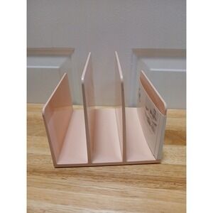 Poppin Fin File Sorter  3-Compartment File Organizer Sturdy and Durable Pink